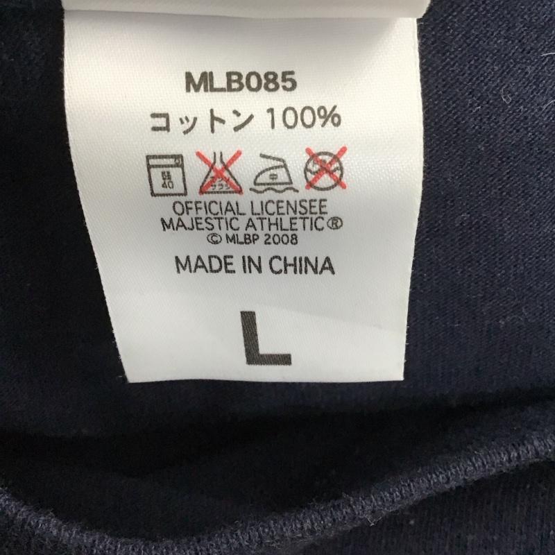マジェスティック MAJESTIC Tシャツ 半袖 半袖カットソー プリントTシャツ クルーネックカットソー L ロゴ、文字 紺 / ネイビー /  メンズ USED 古着 中古 10111138