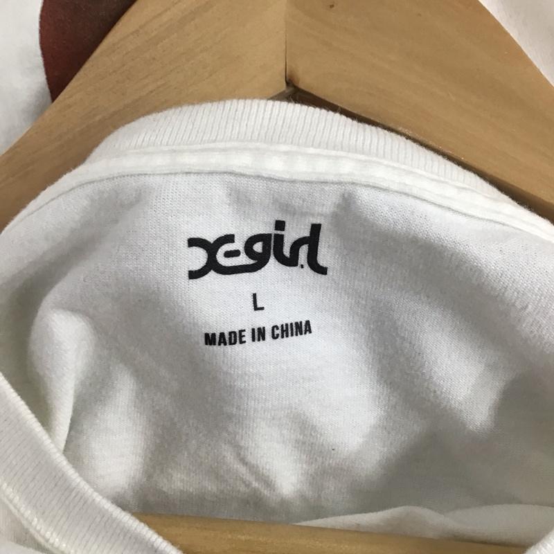 エックスガール X-girl Tシャツ 半袖 105223011013 バックプリント クルーネック L ロゴ、文字 白 / ホワイト / レディース USED 古着 中古 10129208