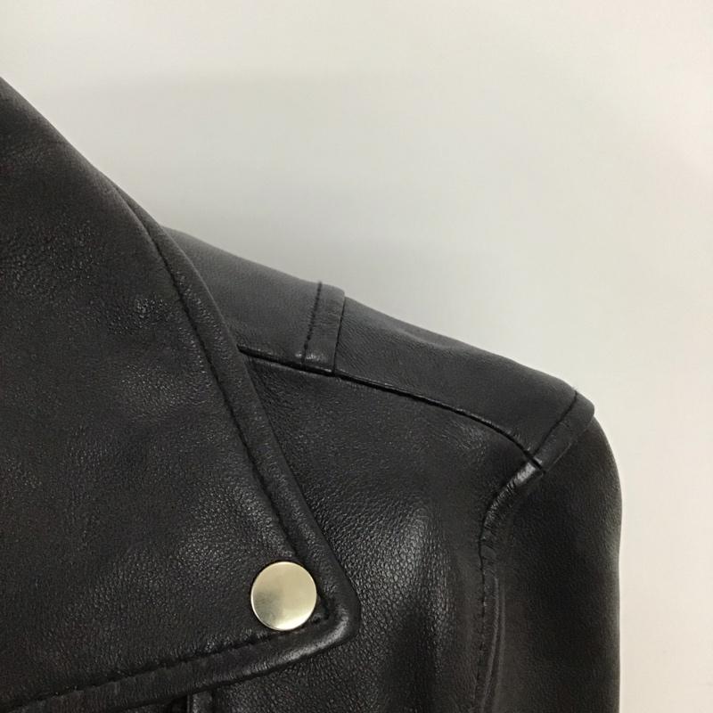 グリーンレーベルリラクシング green label relaxing ジャケット、上着 ライダース 3625-199-1175 KC SHEEPレザー ラムレザー レザージャケット 36 無地 黒 / ブラック / レディース USED 古着 中古 10117387
