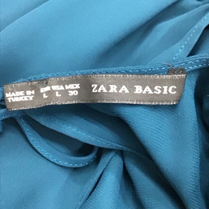 ザラベーシック ZARA BASIC ワンピース・ドレス・オールインワン ワンピース・ドレス・オールインワン オールインワン ノースリーブ ワイドパンツ L 無地 青 / ブルー / レディース USED 古着 中古 10125213