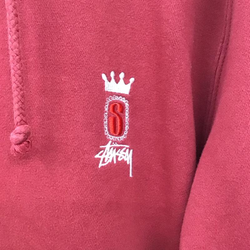 ステューシー STUSSY パーカー 長袖 L ロゴ、文字 えんじ / ワインレッド / メンズ USED 古着 中古 10131057