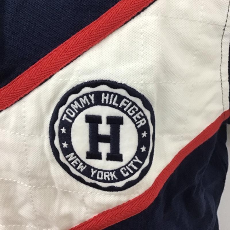 トミーヒルフィガー TOMMY HILFIGER ポロシャツ 半袖 半袖ポロシャツ カラーシャツカットソー 半袖カットソー M ロゴ、文字 紺 / ネイビー /  メンズ USED 古着 中古 10111166