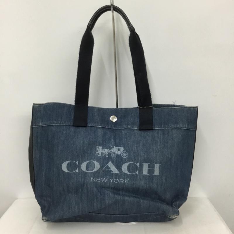 コーチ COACH トートバッグ トートバッグ F67415 デニム ロゴ、文字 青 / ブルー / レディース USED 古着 中古 10133827