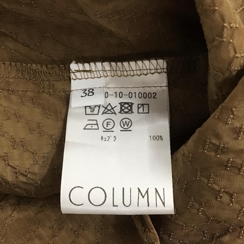 コラム COLUMN シャツ、ブラウス 長袖 21-140-10-010002 ボウタイブラウス 38 無地 茶 / ブラウン / レディース USED 古着 中古 10141571