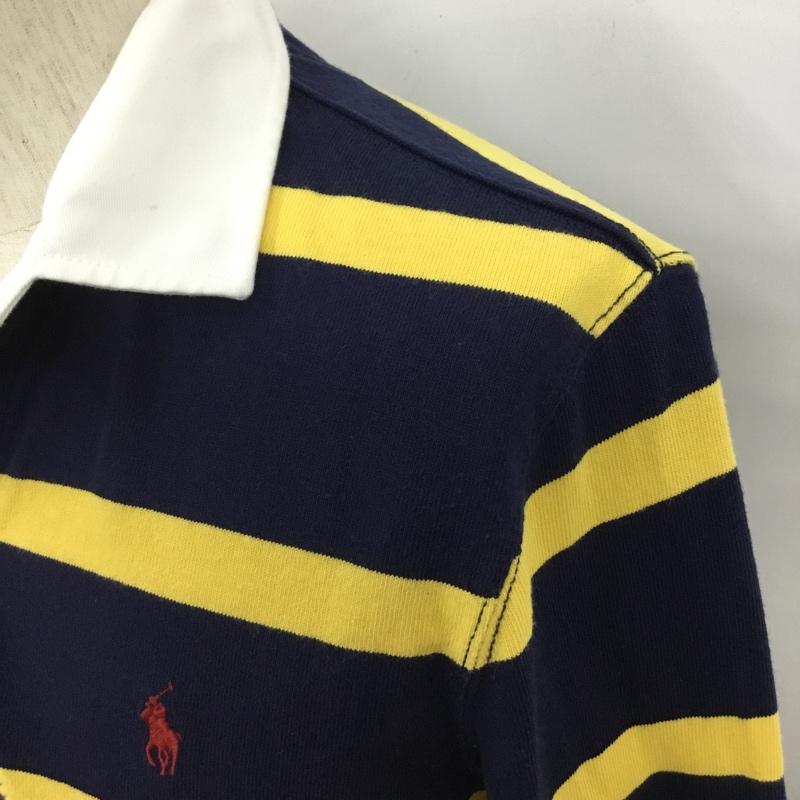 ポロラルフローレン POLO RALPH LAUREN カットソー 長袖 長袖カットソー ラガーシャツ ボーダーシャツ カラーシャツ S ボーダー柄 黄 / イエロー / X 紺 / ネイビー /  メンズ USED 古着 中古 10110010