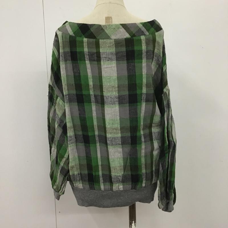 ヒステリックグラマー HYSTERIC GLAMOUR カットソー 長袖 01193ah03 長袖プルオーバーブラウス 長袖チェックシャツ ワイドネックカットソー FREE チェック マルチカラー / マルチカラー /  レディース USED 古着 中古 10106292