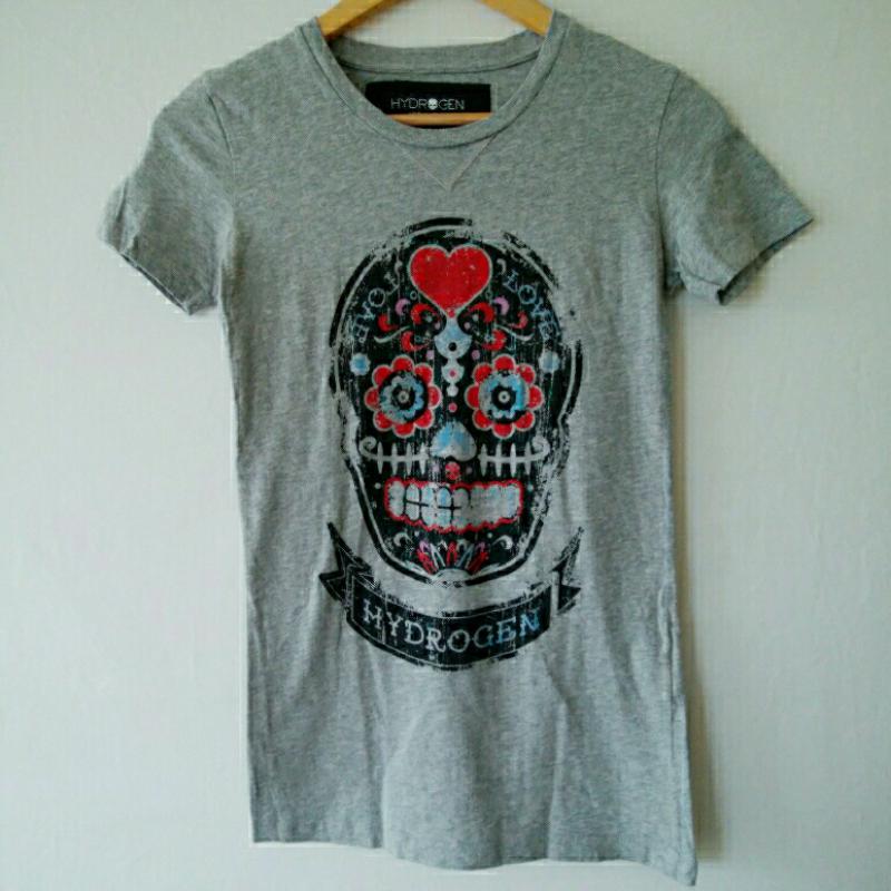 ハイドロゲン HYDROGEN カットソー 半袖 XS 無地 X ロゴ、文字 灰 / グレー /  レディース USED 古着 中古 10029274