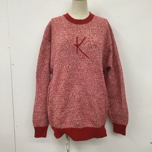 カールヘルム KARLHELMUT ニット、セーター 長袖 長袖ニットカットソー ニット セーター クルーネックニット ロゴ、文字 白 / ホワイト / X 赤 / レッド /  レディース USED 古着 中古 10108829
