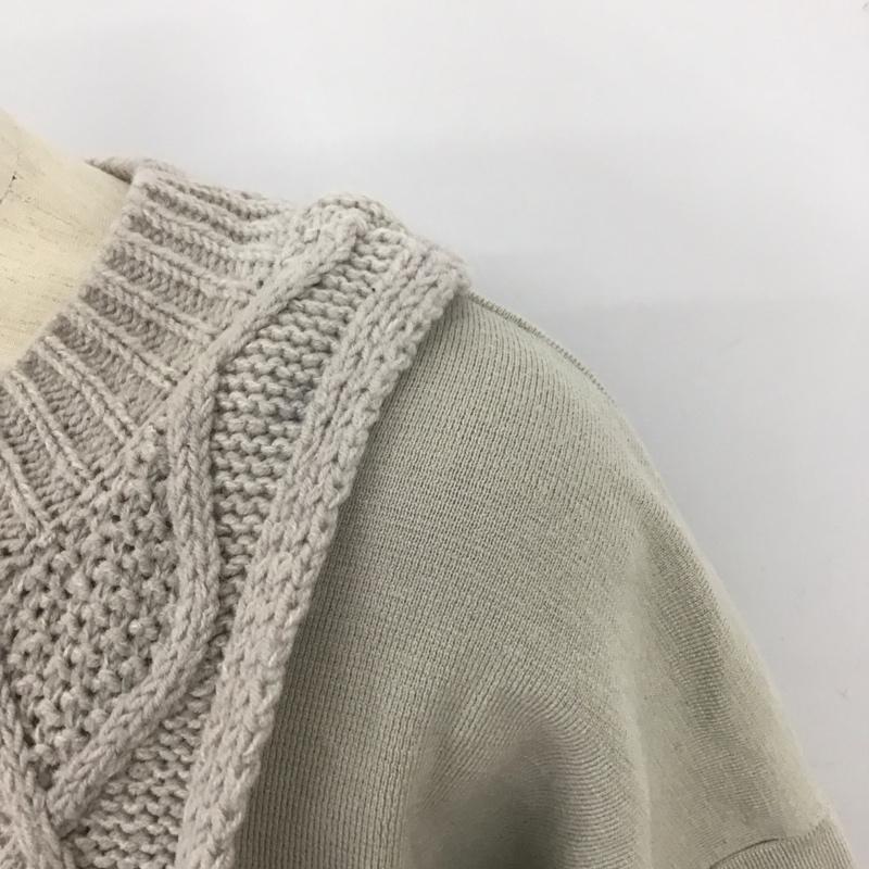 ジーナシス JEANASIS ニット、セーター 長袖 長袖ニットカットソー クルーネック セーター FREE 無地 灰 / グレー / レディース USED 古着 中古 10126099