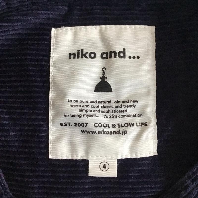 ニコアンド niko and... シャツ、ブラウス 長袖 S204SA03TO コーデュロイ バンドカラー L 無地 紺 / ネイビー / レディース USED 古着 中古 10118355