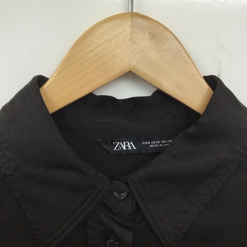ザラ ZARA シャツ、ブラウス 長袖 長袖シャツ 無地シャツ カラーシャツ S 無地 黒 / ブラック / レディース USED 古着 中古 10136440