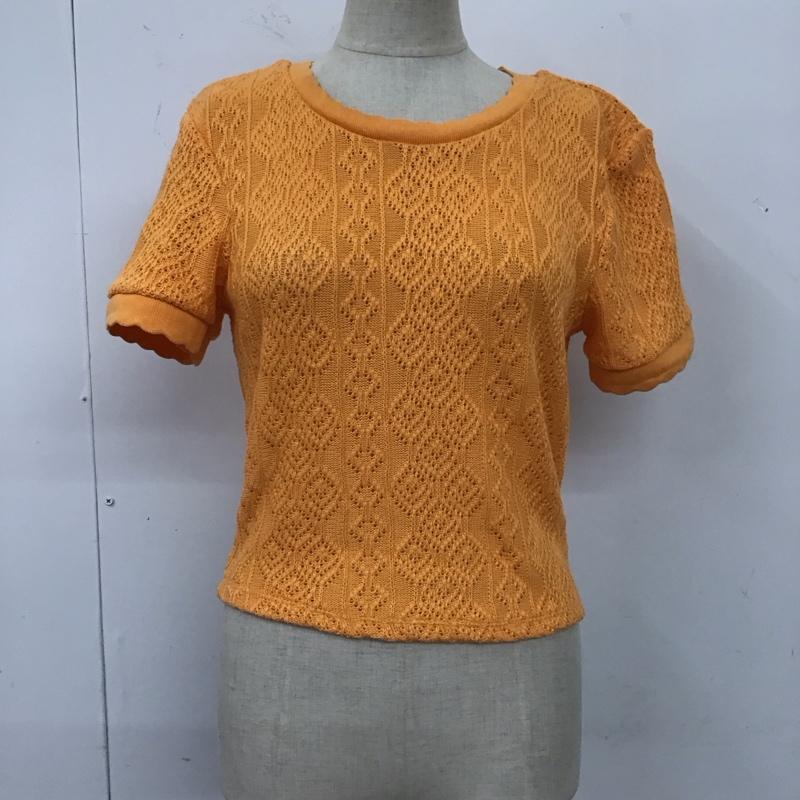 ザラ ZARA カットソー 半袖 半袖カットソー Tシャツ クルーネックカットソー S 橙 / オレンジ / レディース USED 古着 中古 10112117