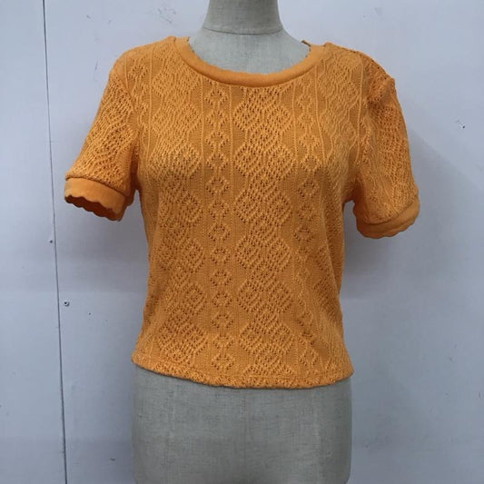 ザラ ZARA カットソー 半袖 半袖カットソー Tシャツ クルーネックカットソー S  橙 / オレンジ /  レディース USED 古着 中古 10112117