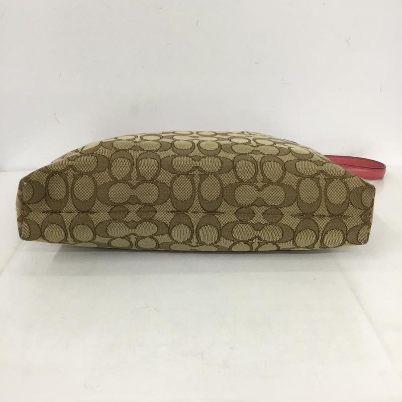 コーチ COACH ショルダーバッグ ショルダーバッグ F58285 シグネチャー ロゴ、文字 茶 / ブラウン / X 桃 / ピンク / レディース USED 古着 中古 10131237