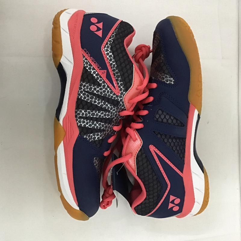 ヨネックス YONEX カジュアルシューズ カジュアルシューズ バドミントンシューズ POWER CUSHION COMFORT2 WOMEN パワークッションコンフォート2ウィメン SHBCF2L 25.0cm 無地 桃 / ピンク / X 紺 / ネイビー / レディース USED 古着 中古 10125935