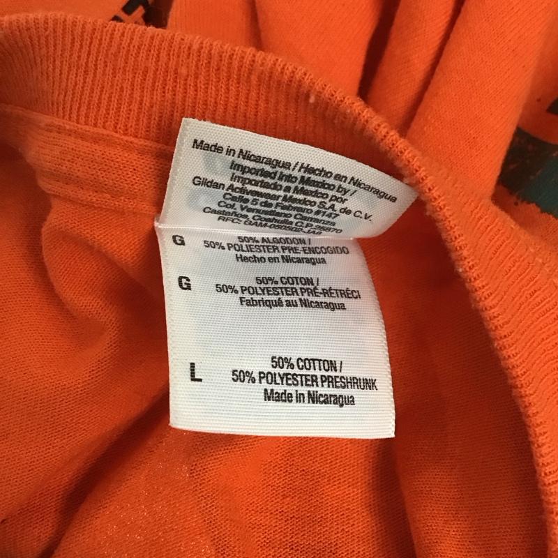 古着 USED Tシャツ 半袖 半袖カットソー プリントTシャツ クルーネックカットソー L プリント 橙 / オレンジ / メンズ USED 古着 中古 10127425