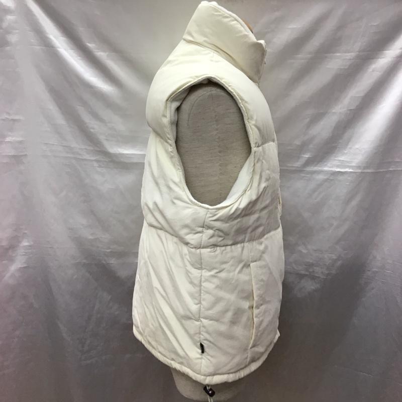 トミー ジーンズ TOMMY JEANS ベスト ベスト ダウン フェザー スタンドカラー M ロゴ、文字 アイボリー / アイボリー / メンズ USED 古着 中古 10122630