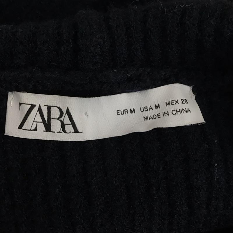 ザラ ZARA ニット、セーター 長袖 9667 126 105 フード付き M ボーダー柄 紺 / ネイビー / X 白 / ホワイト /  レディース USED 古着 中古 10115292