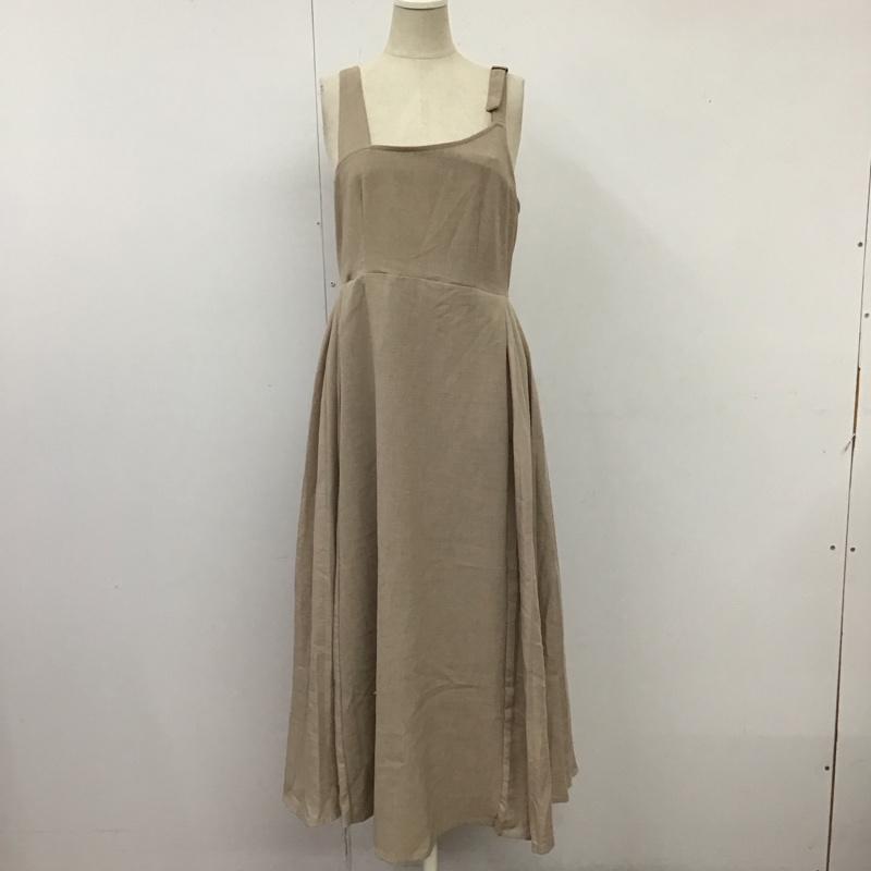 ダブルクローゼット w closet ワンピース ロングスカート 323360 脇プリーツ ジャンスカ 無地 ベージュ / ベージュ / レディース USED 古着 中古 10117732