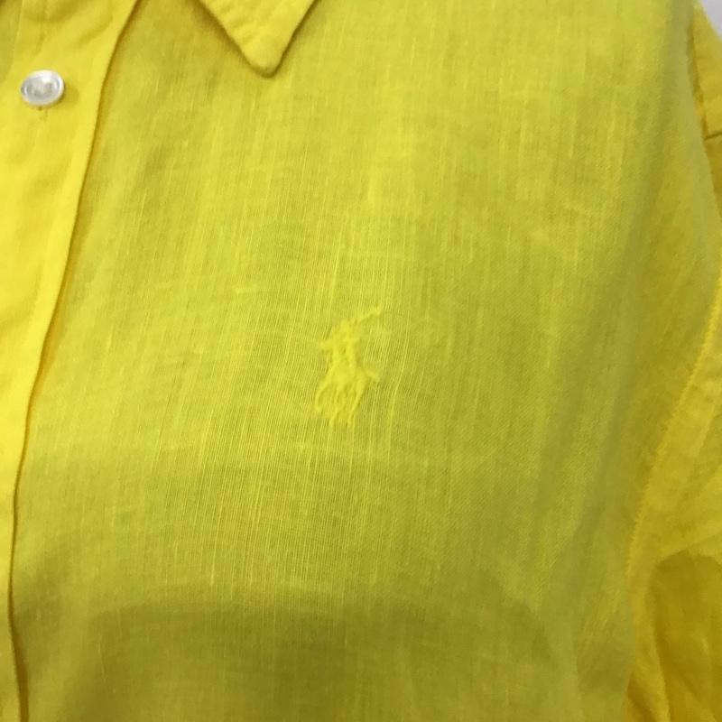 ポロラルフローレン POLO RALPH LAUREN シャツ、ブラウス 長袖 長袖シャツ カラーシャツ ポケットシャツ 長袖カットソー XS 無地 黄 / イエロー / レディース USED 古着 中古 10114522