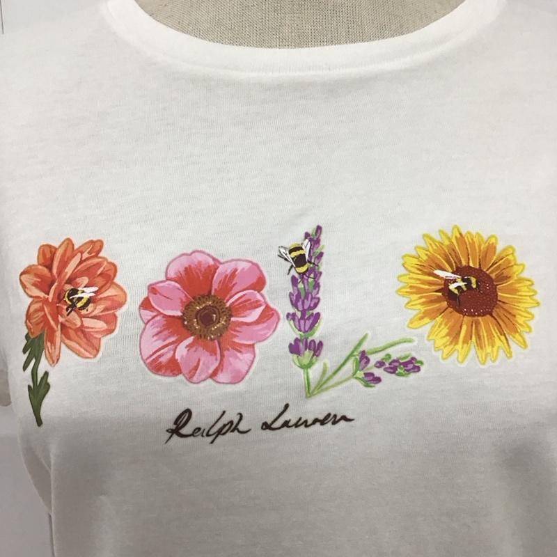 ポロラルフローレン POLO RALPH LAUREN Tシャツ 半袖 クルーネック フラワープリント XL ロゴ、文字 白 / ホワイト / レディース USED 古着 中古 10118828