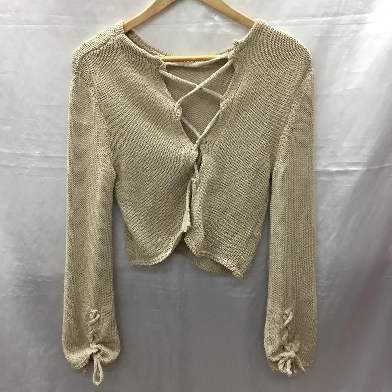 ザラ ZARA ニット、セーター 長袖 M 無地 ベージュ / ベージュ / レディース USED 古着 中古 10121995
