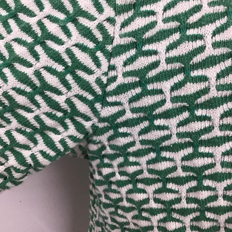 ザラ ZARA カットソー 半袖 半袖カットソー ポロシャツ カラーシャツ カジュアルシャツ L 総柄 白 / ホワイト / X 緑 / グリーン / レディース USED 古着 中古 10110843