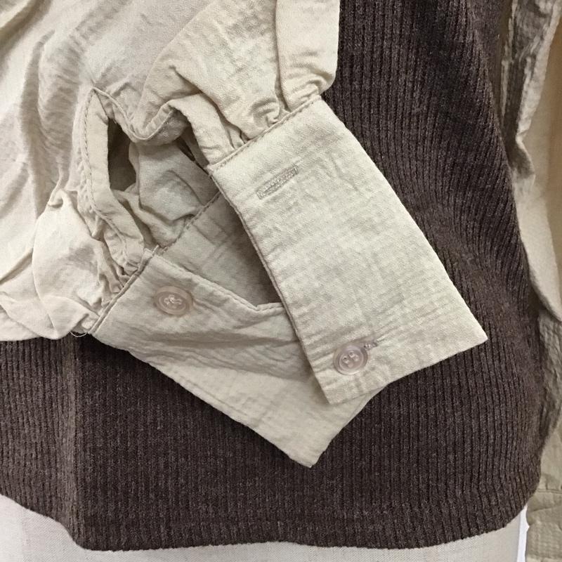 アルシーヴ archives カットソー 長袖 長袖カットソー クルーネックカットソー パフスリーブ 無地 茶 / ブラウン / レディース USED 古着 中古 10123844