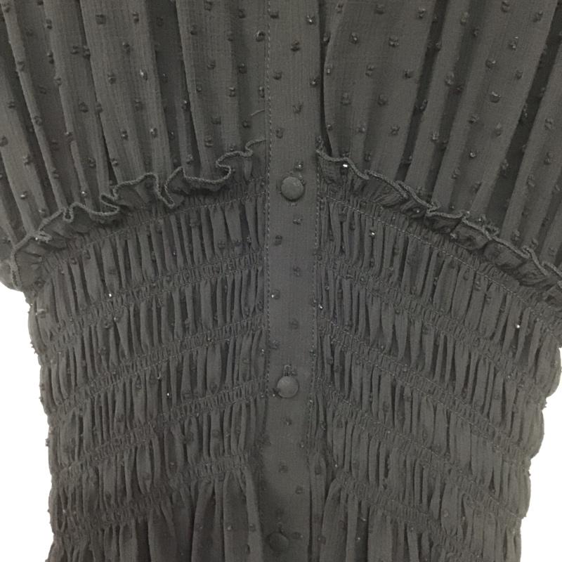 ザラ ZARA ワンピース ロングスカート 8741 263 800 半袖 フレアスリーブ スキッパーワンピース ギャザー XS ドット 黒 / ブラック / レディース USED 古着 中古 10138644