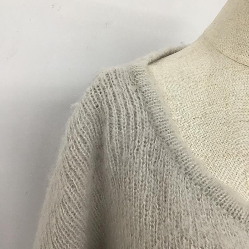 ジーナシス JEANASIS ニット、セーター 長袖 モヘアニットシャギーニット キーネックニット 長袖ニットカットソー FREE 無地 灰 / グレー / レディース USED 古着 中古 10103809