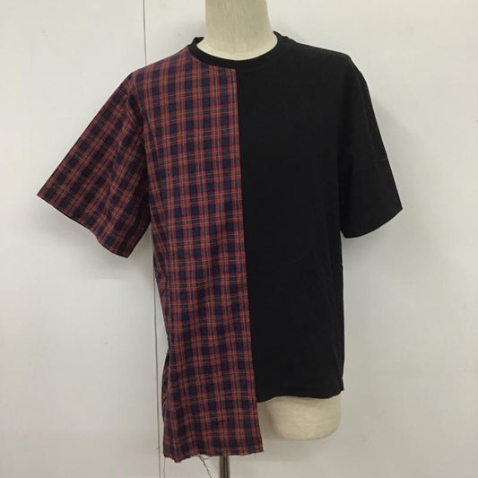 キャスパージョン CASPER JOHN Tシャツ 半袖 半袖カットソー プリントTシャツ クルーネックカットソー 無地 X チェック 黒 / ブラック / X マルチカラー / マルチカラー /  メンズ USED 古着 中古 10110799