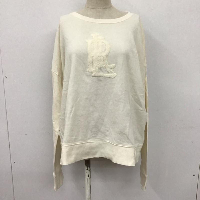 ラルフローレン RALPHLAUREN トレーナー 長袖 長袖カットソー クルーネックカットソー ロングスリーブカットソー トレーナー スウェット S ロゴ、文字 白 / ホワイト / レディース USED 古着 中古 10107356