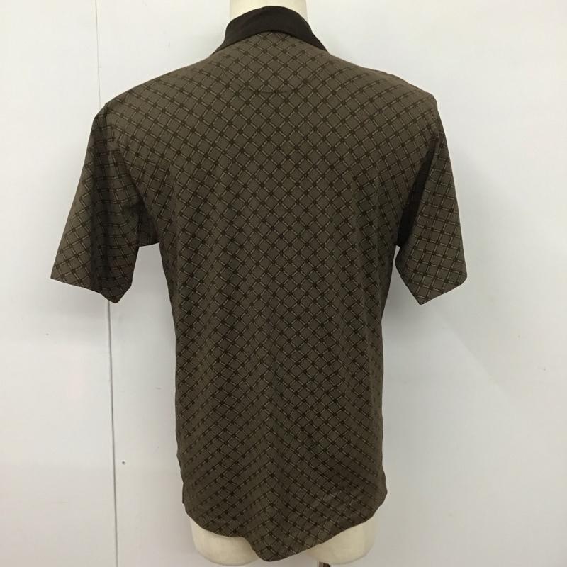 ダンヒル DUNHILL ポロシャツ 半袖 M 総柄 茶 / ブラウン / メンズ USED 古着 中古 10128260