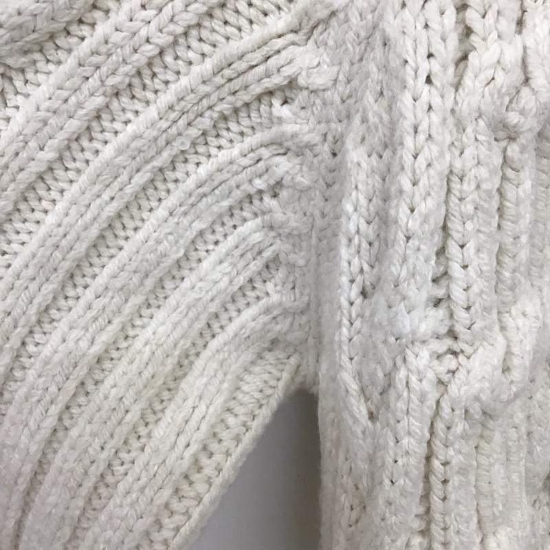 ザラ ZARA コート コート一般 3859/118/712 ケーブルニット テクスチャーニットコート L 無地 白 / ホワイト / レディース USED 古着 中古 10134002