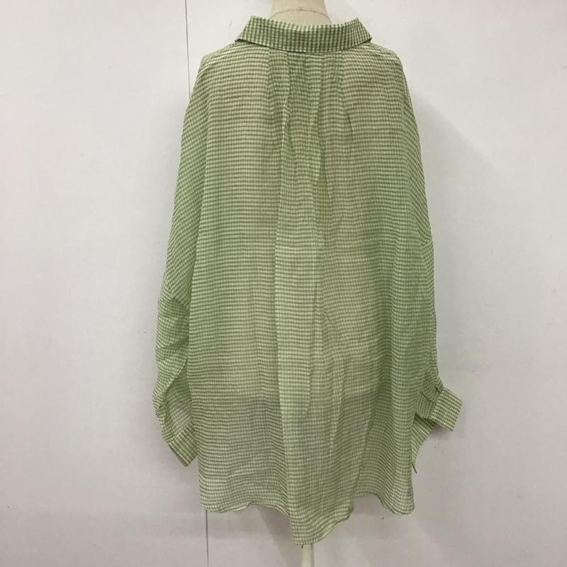 ローリーズファーム LOWRYS FARM シャツ、ブラウス 長袖 LF621043AD シアーチェックブラウス 長袖シャツ チェックシャツ FREE チェック 緑 / グリーン / レディース USED 古着 中古 10117492