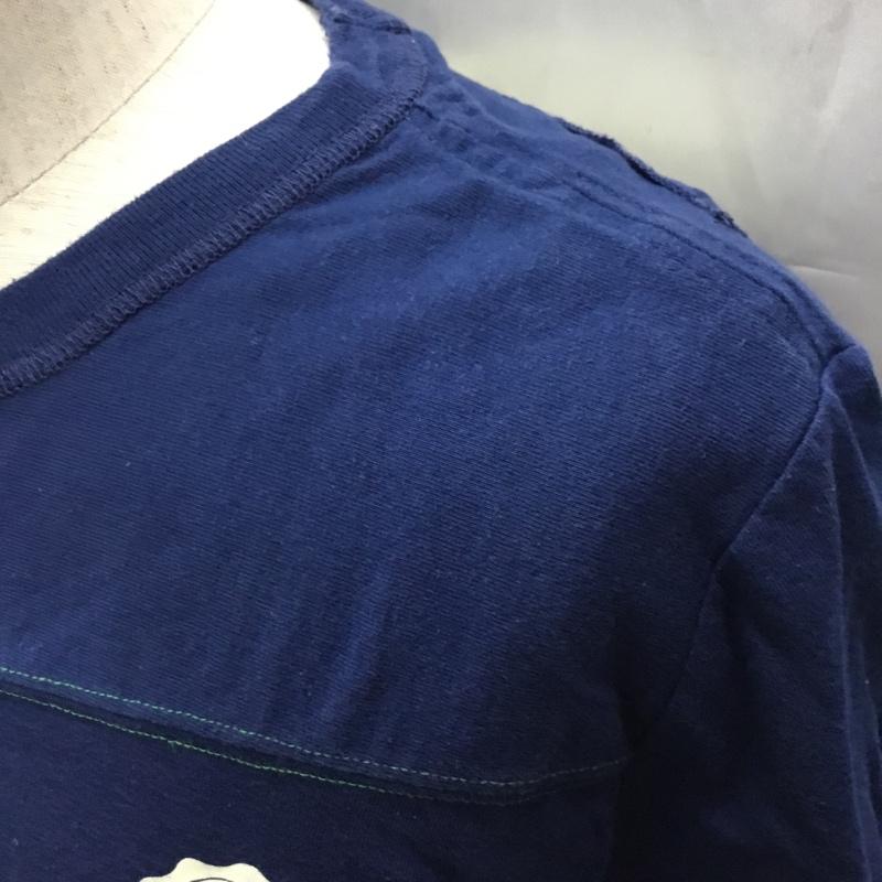 フランクリンマーシャル FRANKLIN&MARSHALL Tシャツ 半袖 半袖カットソー プリントTシャツ クルーネックカットソー L プリント 紺 / ネイビー /  メンズ USED 古着 中古 10108523