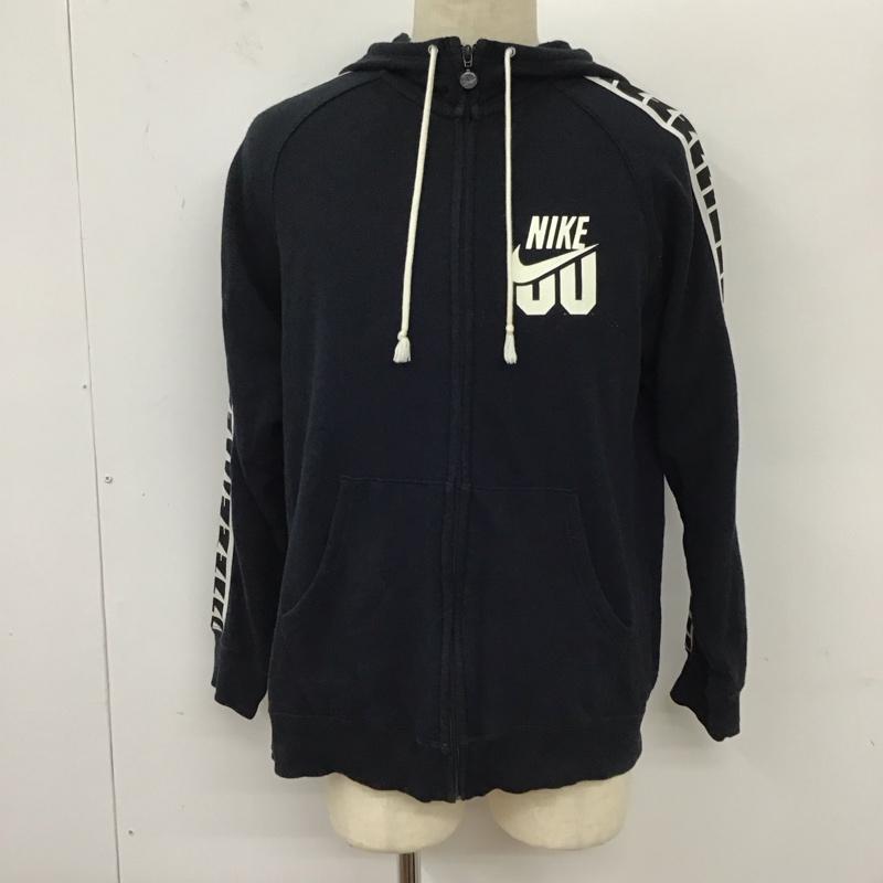 ナイキ NIKE パーカー 長袖 357472-010 FullZipHoodedSweatshirt ジップアップパーカー スポーツウェア XL ロゴ、文字 紺 / ネイビー / メンズ USED 古着 中古 10119038