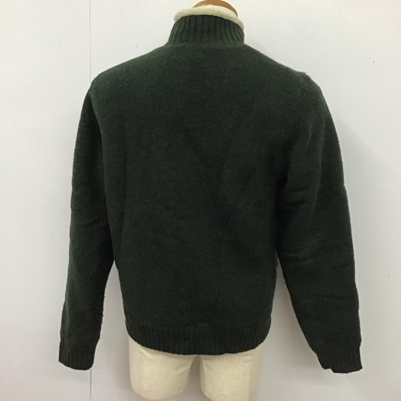 エルエルビーン L.L.Bean ニット、セーター 長袖 285317 ジップアップ ニットジャケット 裏ボア S 無地 緑 / グリーン / メンズ USED 古着 中古 10112652