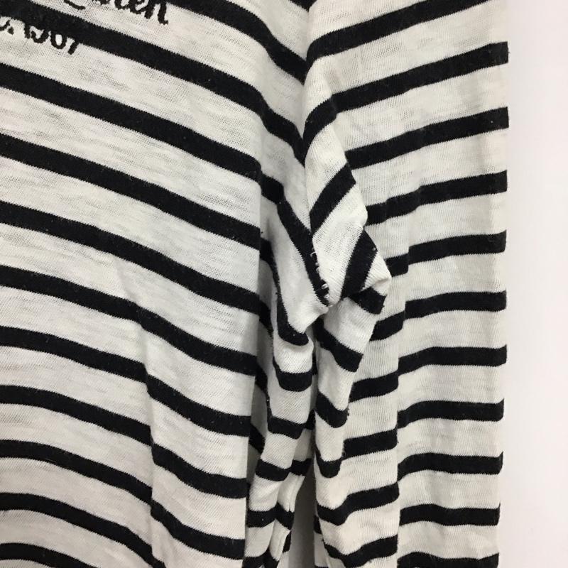 ポロラルフローレン POLO RALPH LAUREN Tシャツ 長袖 M ボーダー柄 X ロゴ、文字 白 / ホワイト / X 黒 / ブラック / レディース USED 古着 中古 10131083