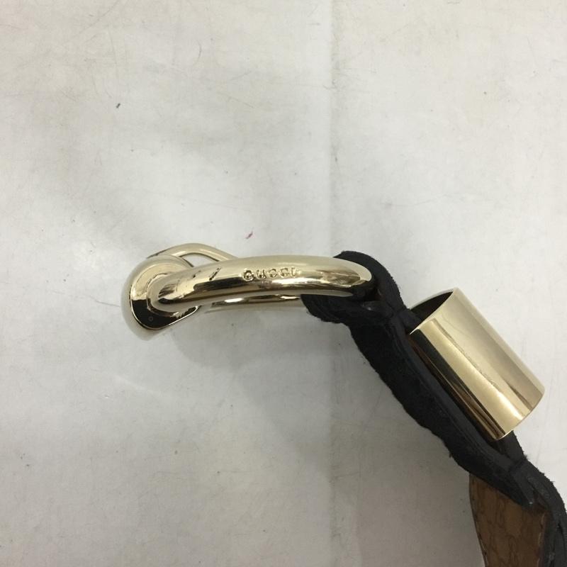グッチ GUCCI ベルト・バックル ベルト 181465 1766 ロゴ、文字 黒 / ブラック / レディース USED 古着 中古 10138491