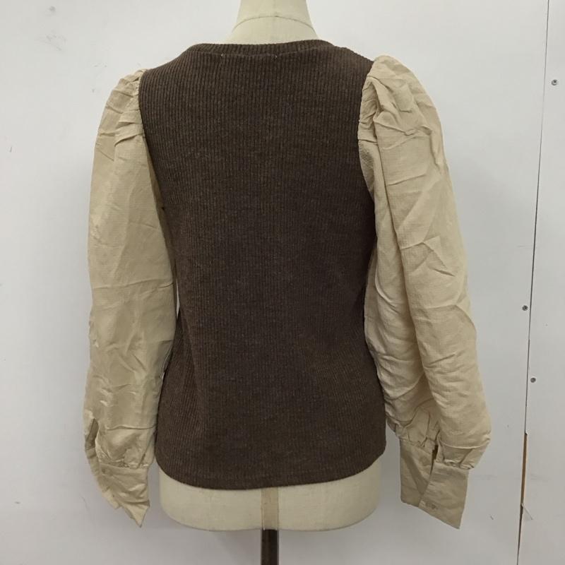 アルシーヴ archives カットソー 長袖 長袖カットソー クルーネックカットソー パフスリーブ 無地 茶 / ブラウン / レディース USED 古着 中古 10123844