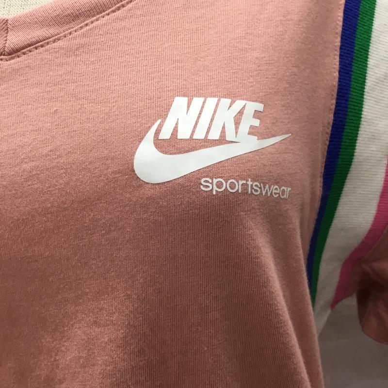ナイキ NIKE Tシャツ 半袖 DJ1118-685 Vネック スポーツウェア M ロゴ、文字 桃 / ピンク / レディース USED 古着 中古 10115551