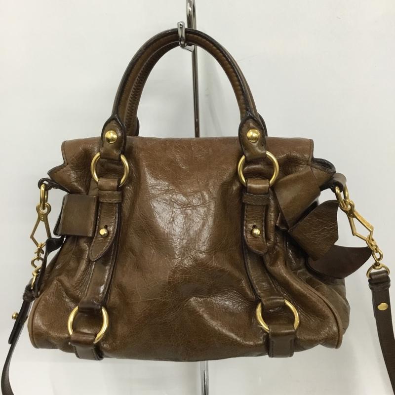 ミュウミュウ miu miu ショルダーバッグ ショルダーバッグ ハンドバッグ 2WAY ロゴ、文字 茶 / ブラウン / レディース USED 古着 中古 10129106