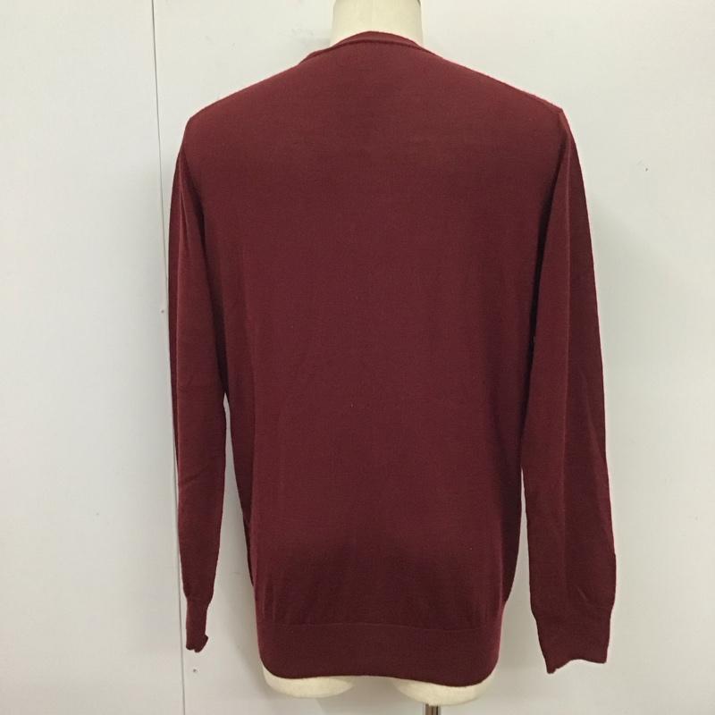 ビームス BEAMS カーディガン 長袖 11-15-0542-048 Vネック XL 無地 えんじ / ワインレッド / メンズ USED 古着 中古 10118113