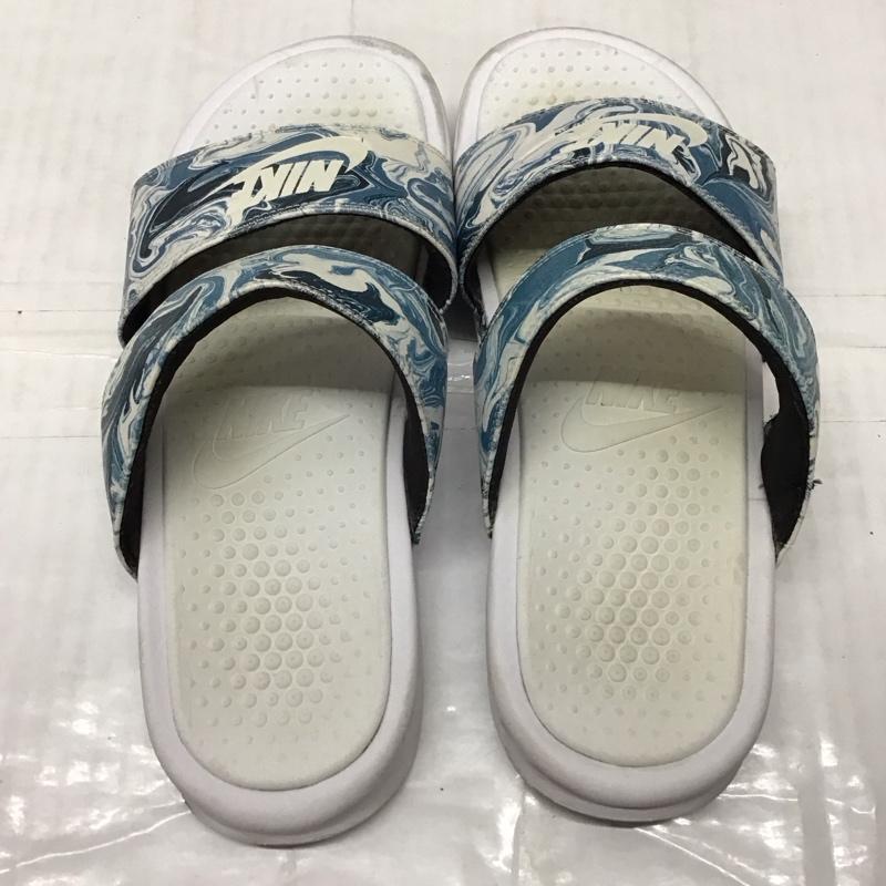 ナイキ NIKE サンダル サンダル 819717 002 WMNS BENASSI DUO ULTRA SLIDE 25cm 25.0cm ロゴ、文字 白 / ホワイト / X 紺 / ネイビー / レディース USED 古着 中古 10115659