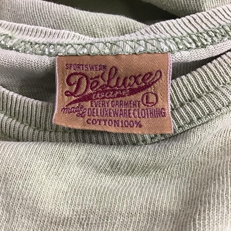 デラックスウエア DELUXEWARE Tシャツ 半袖 L プリント X ロゴ、文字 薄緑 / ライトグリーン / メンズ USED 古着 中古 10145665