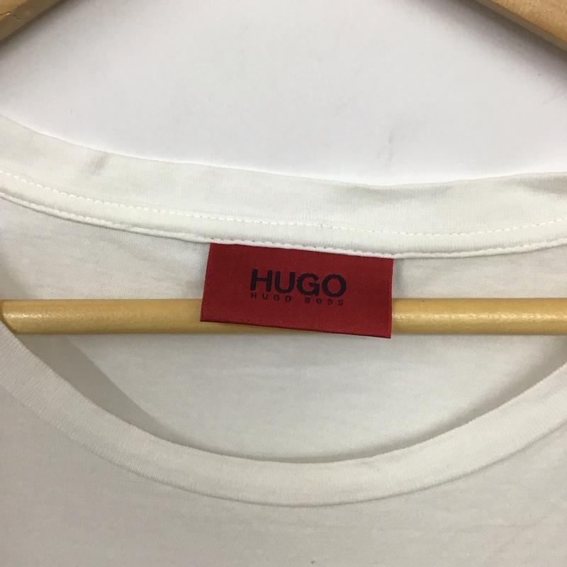 ヒューゴボス HUGO BOSS Tシャツ 半袖 半袖カットソー プリントTシャツ クルーネックカットソー L プリント 白 / ホワイト / メンズ USED 古着 中古 10130844