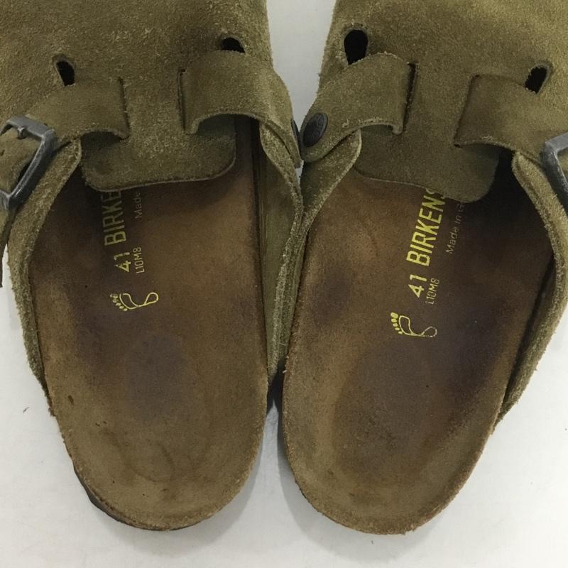 ビルケンシュトック BIRKENSTOCK サンダル サンダル BOSTON スエード 41 箱有 サボ 無地 ベージュ / ベージュ / メンズ USED 古着 中古 10137845