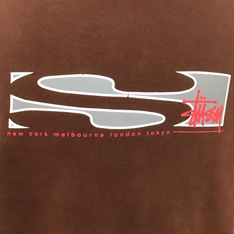 ステューシー STUSSY パーカー 長袖 長袖パーカー プルオーバーパーカー スウェット L ロゴ、文字 茶 / ブラウン /  メンズ USED 古着 中古 10125286
