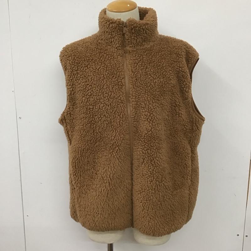 ユニクロ UNIQLO ベスト ベスト 241-461913 ライトボアフリースベスト XL 無地 茶 / ブラウン / メンズ USED 古着 中古 10128046
